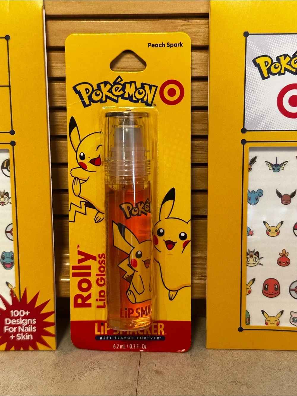 POKEMON x Target Likited Edition 2 packs of Nail art & 1 Rolly lipgloss